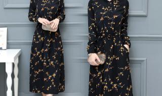 雪纺碎花连衣裙